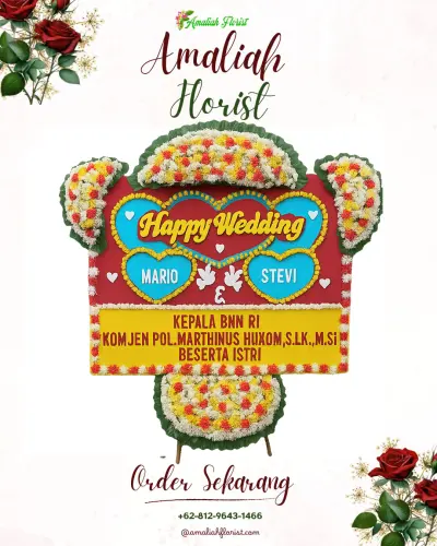 Karangan Papan Bunga Pernikahan di Bandingan